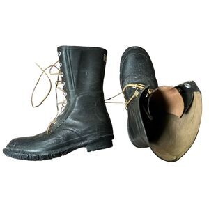 Men’s Vintage Wards Montgomery Ward Black Distressed Rubber Boots Size 12.5